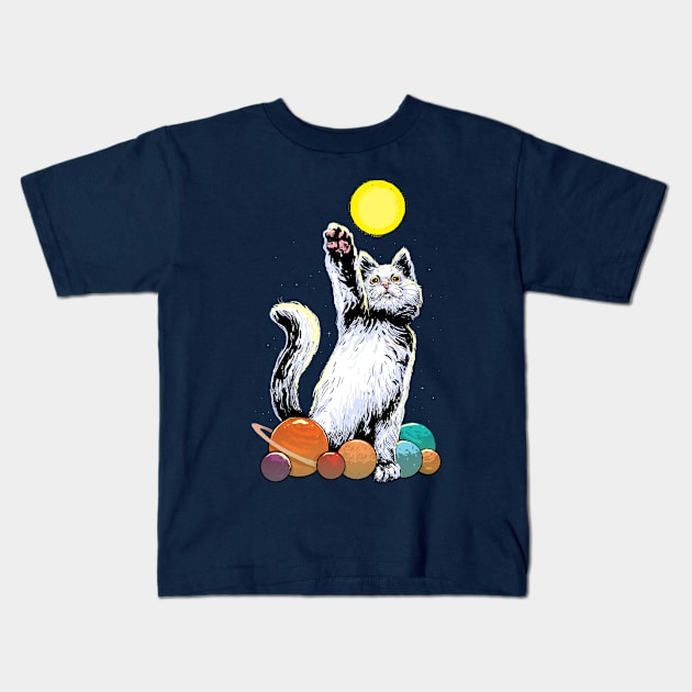 Space Cat Kids T-Shirt by carbine